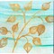 Gold Moment of Nature on Teal by Michael Marcon 14" x 14" Canvas Wall Art (Set of 2)